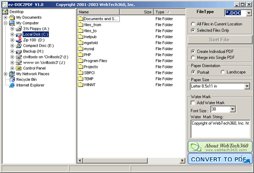 Ez-DOC2PDF PDF Converter Screenshot